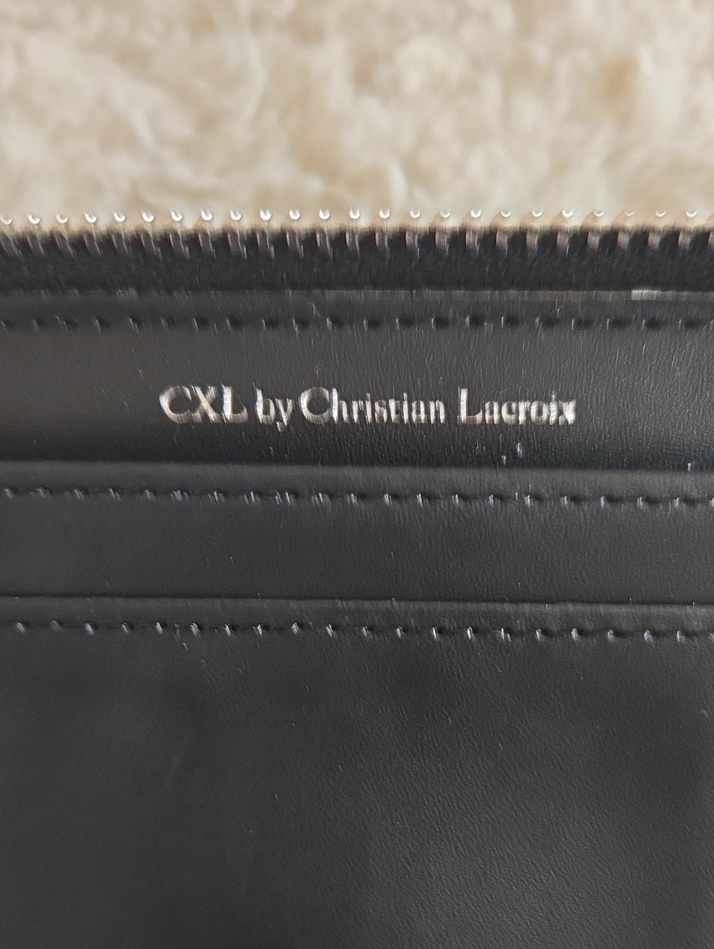 Christian Lacroix Black Croc Zip Wristlet Wallet - Picture 6 of 9